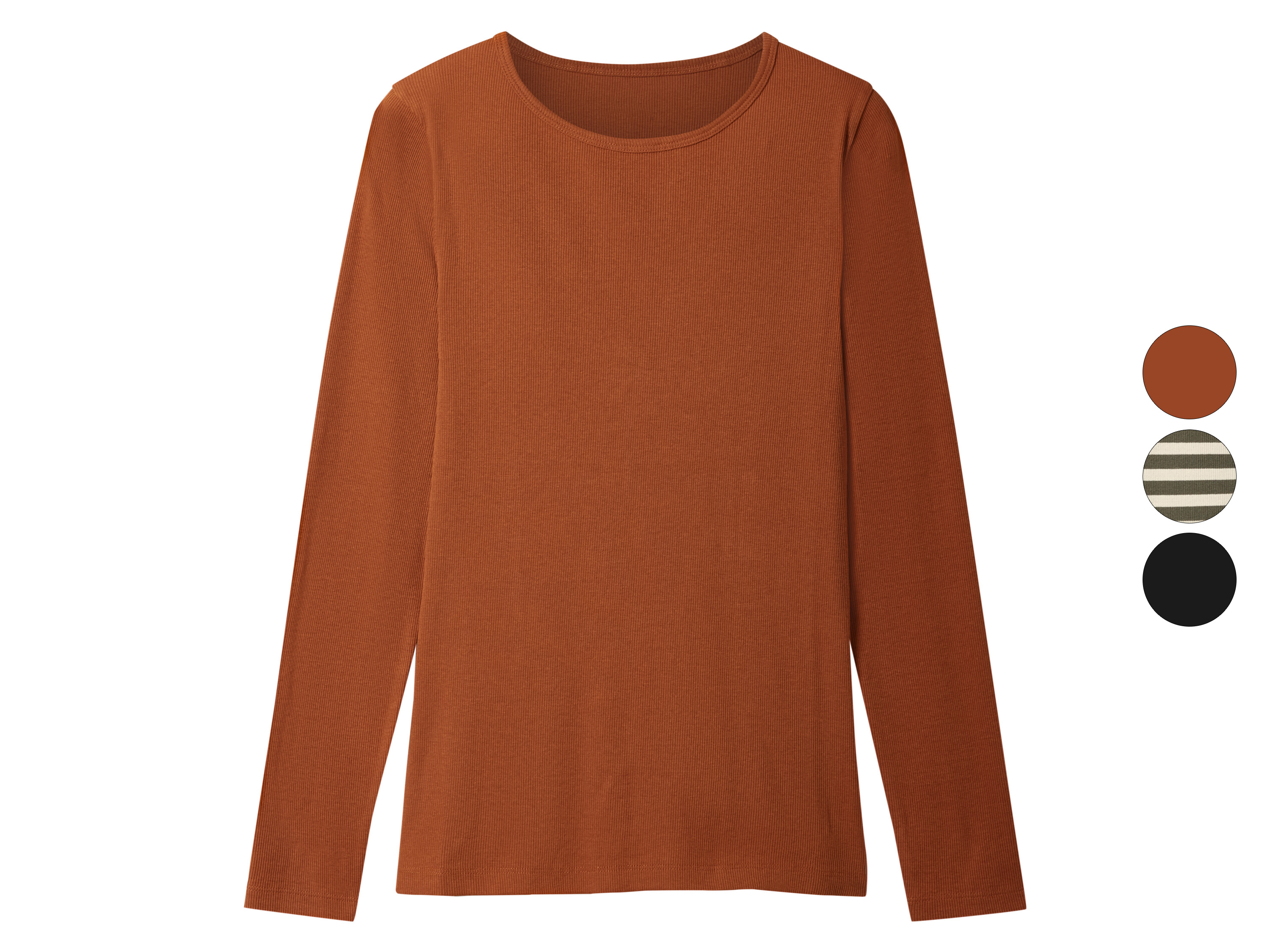 esmara® Koszulka damska z bawełną z długim rękawem