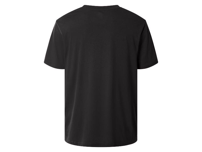 Czarny męski T-shirt z krótkim rękawem, widok z tyłu