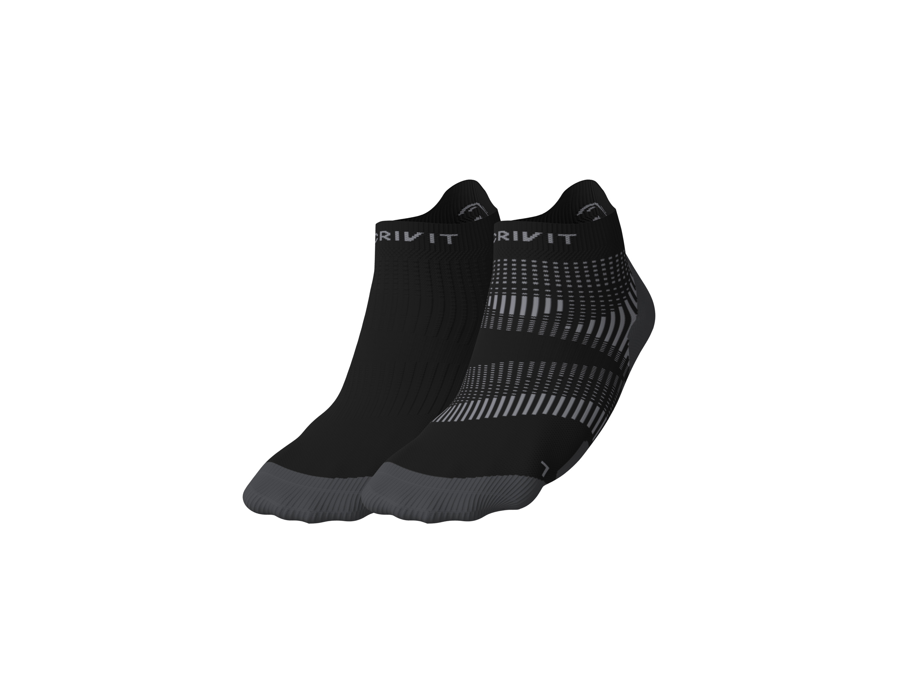 CRIVIT Skarpetki do biegania damskie lub męskie, 2 pary (Czarny/ szary, 35/36)
