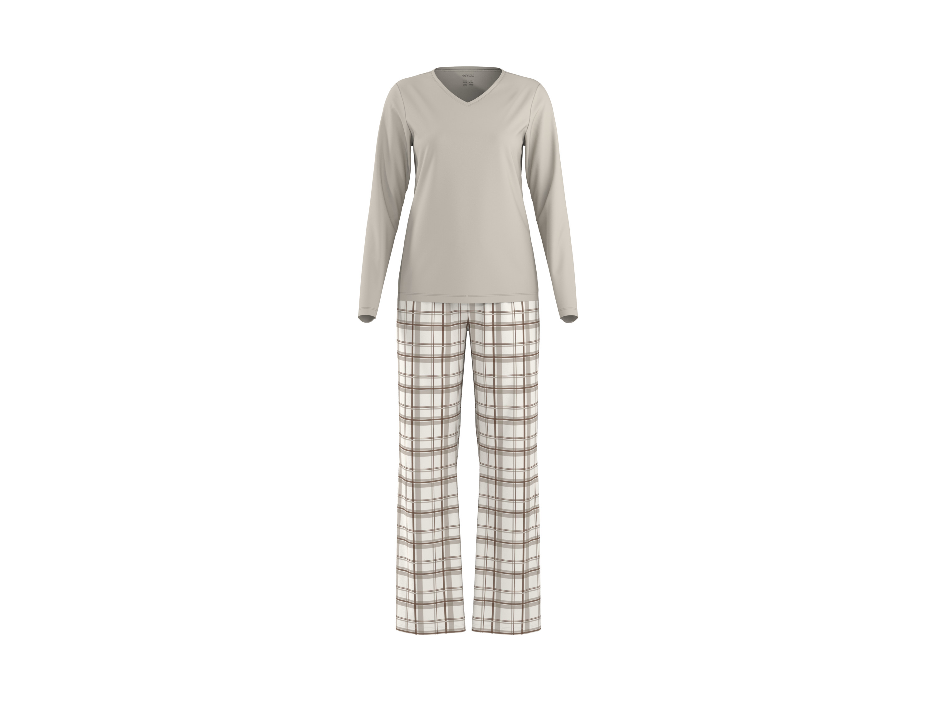 ESMARA® Piżama damska (Beżowy, XL (48-50))