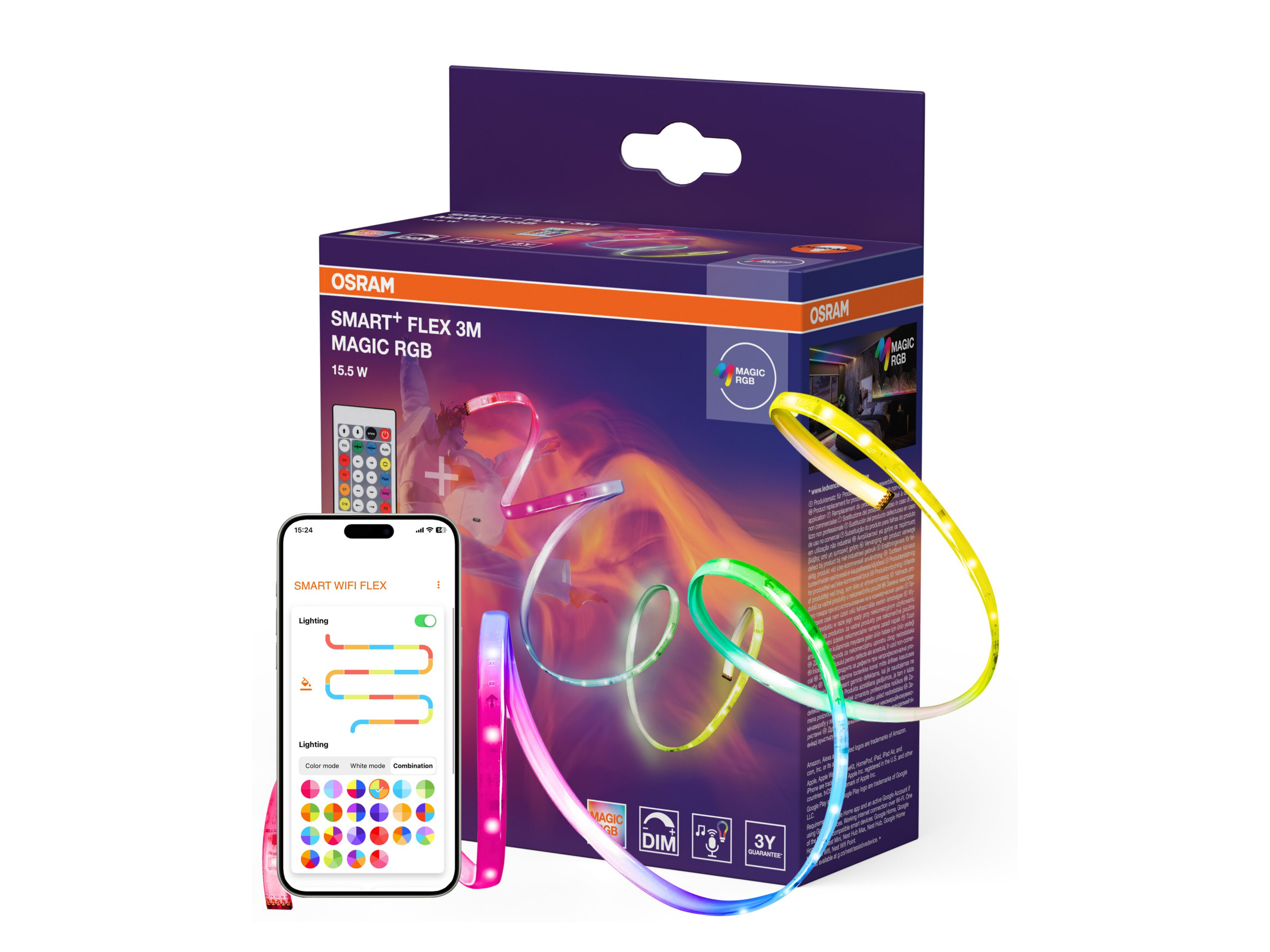 Smart Taśma LED Wifi Flex RGB ICT RC Wewnętrzna (3 m)