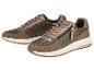 Para brązowych i beżowych damskich sneakersów ze sznurowadłami i bocznymi zamkami