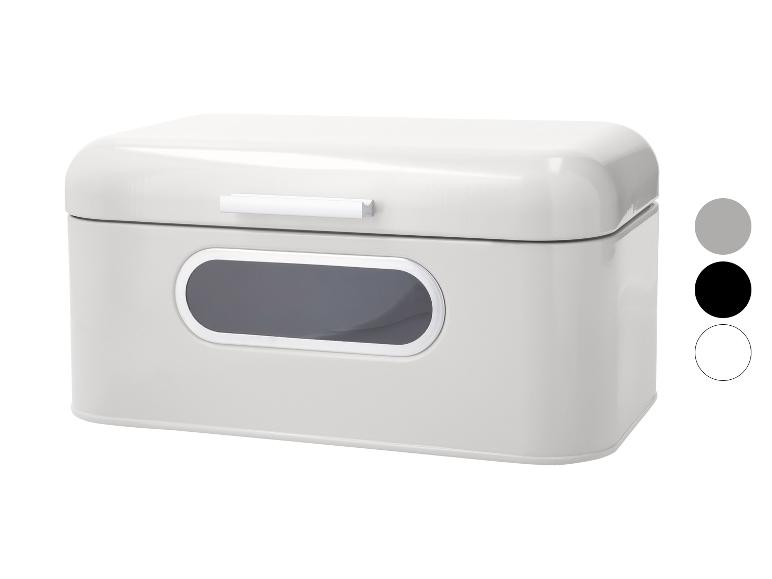 Jasnoszary chlebak z przezroczystym okienkiem i uchwytem, pokazany z próbkami kolorów.