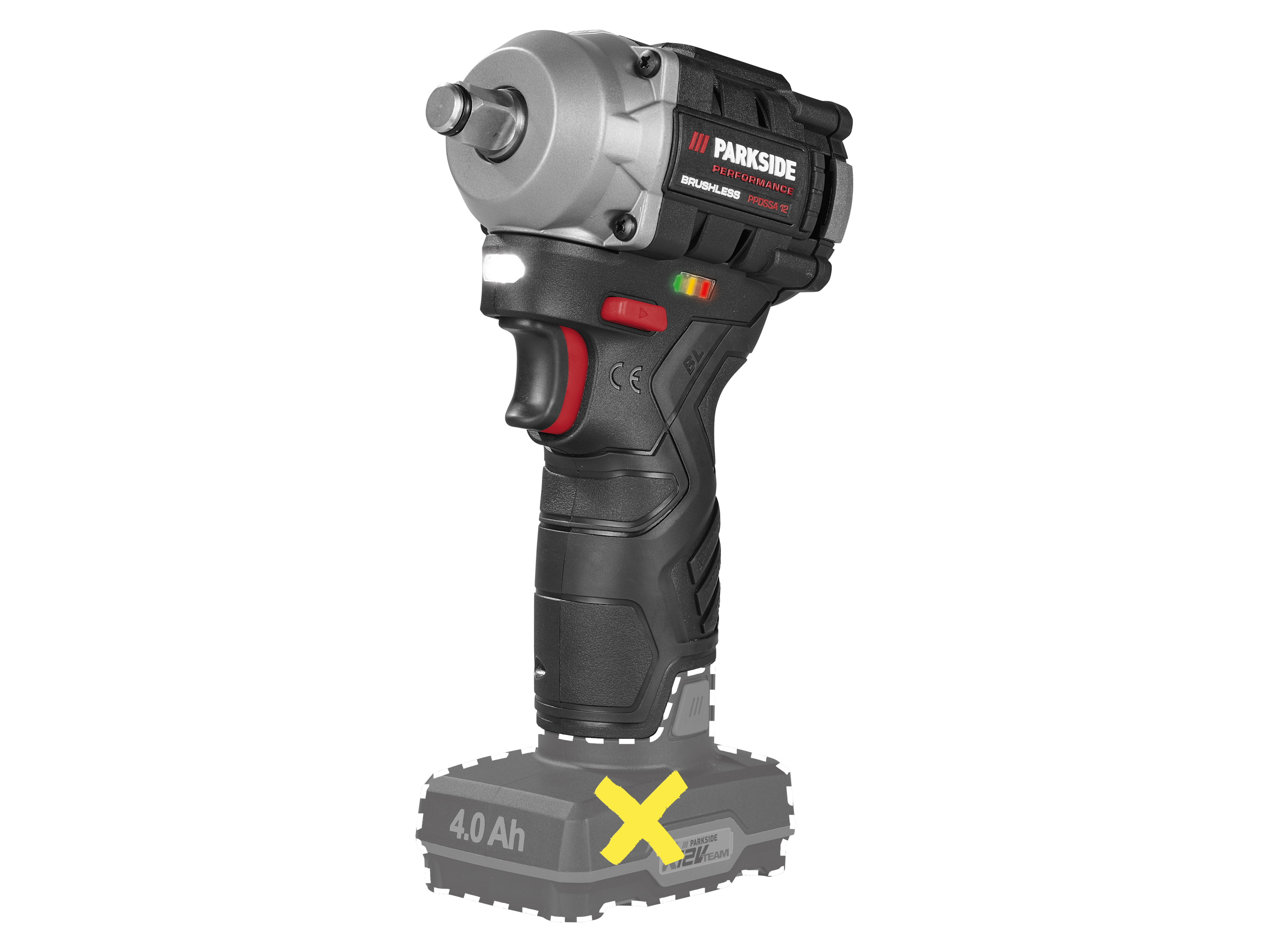 PARKSIDE PERFORMANCE® Akumulatorowy klucz udarowy 12 V, PPDSSA 12 A1 (bez akumulatora i ładowarki)
