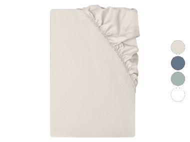 LIVARNO® Prześcieradło z gumką z satyny bawełnianej, 90-100 x 200 cm