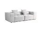 Jasnoszara sofa modułowa z poduszkami na białym tle