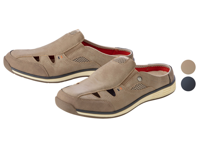 Dwie pary brązowych sandałów z odkrytymi palcami.