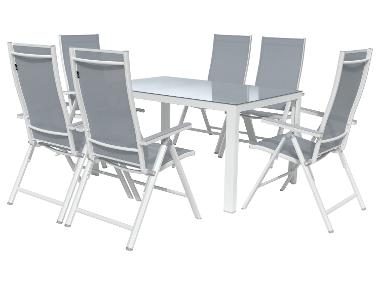 LIVARNO home Zestaw aluminiowych mebli ogrodowych Houston, stól i 6 foteli