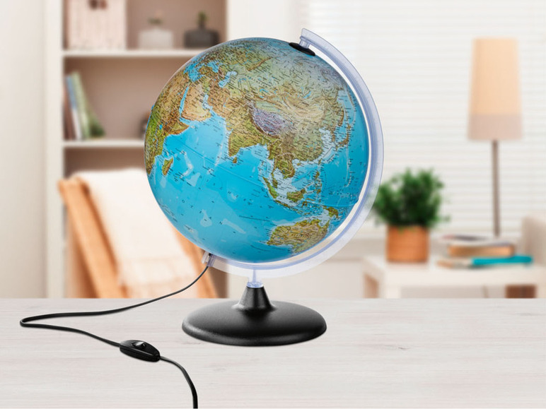Pełny ekran: LIVARNO home Podświetlany globus z mapami fizyczną i polityczną, Ø 30 cm - zdjęcie 4