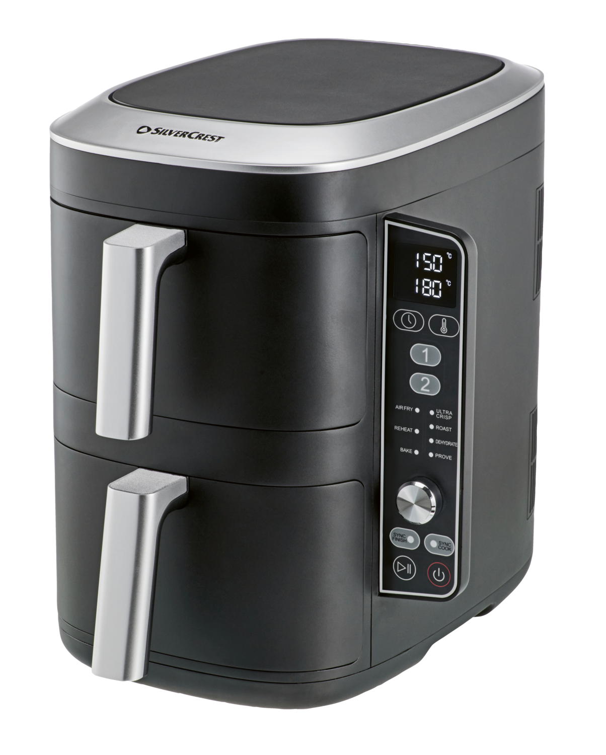 SILVERCREST® Frytkownica beztłuszczowa Air Fryer pionowa, czarna, 2470 W