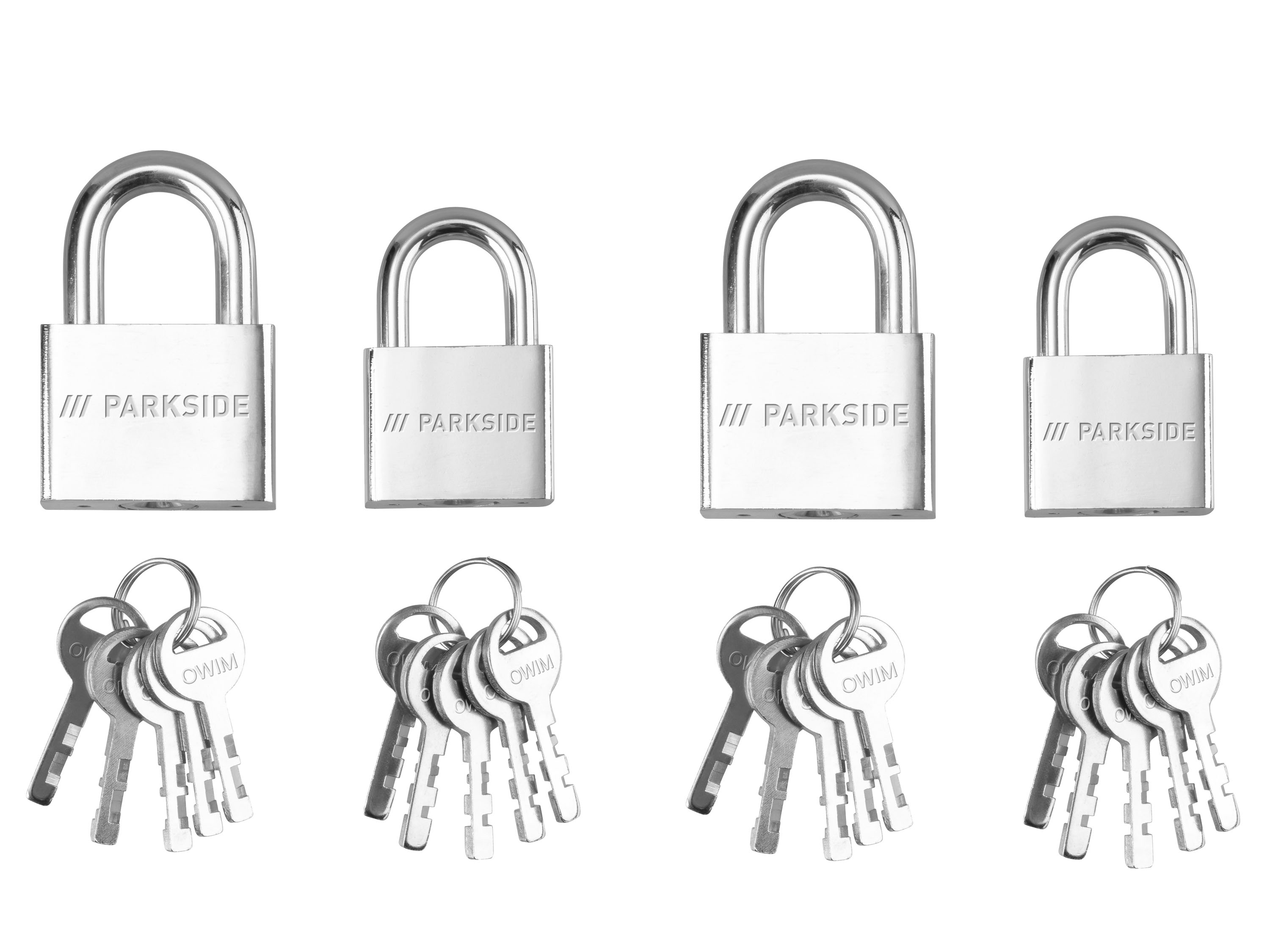 PARKSIDE® Kłódki / Kłódki szyfrowe / Kłódka zewnętrzna / Kłódka z linką stalową (Kłódka zestaw 2-elem.)