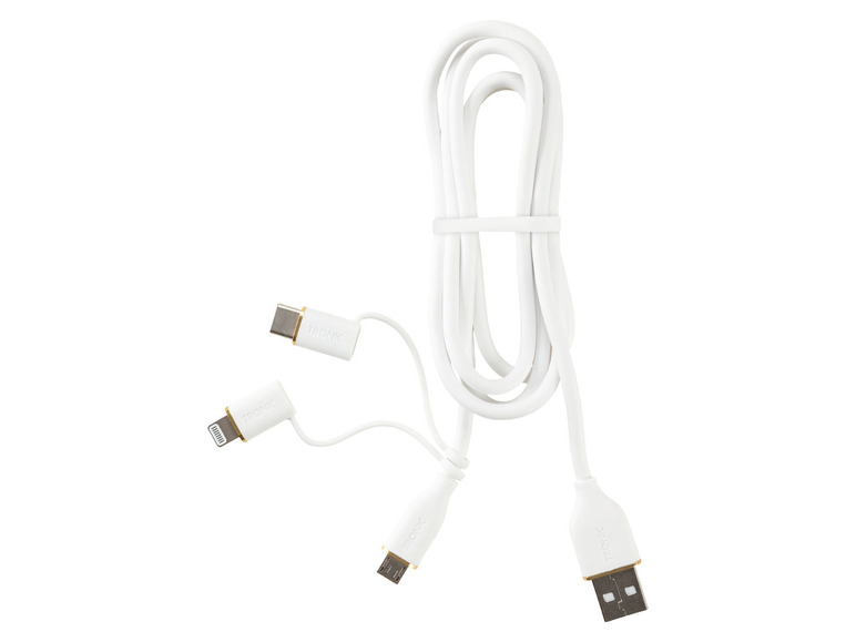Pełny ekran: TRONIC® Kabel do ładowania i przesyłania danych, USB-A do USB-C, MicroUSB i Lightning, 1 m - zdjęcie 3
