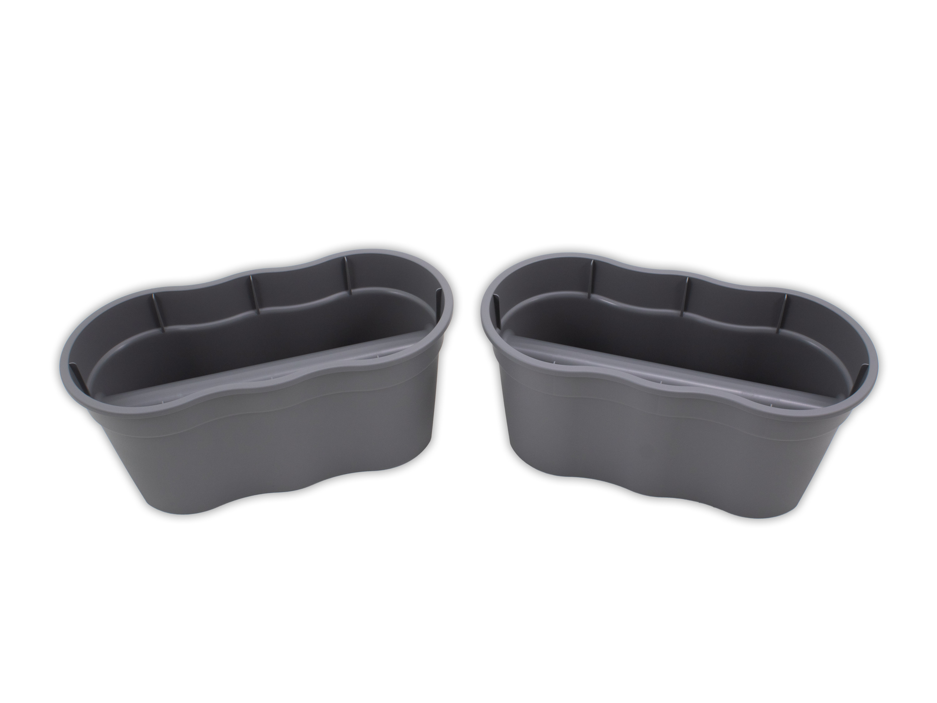 KHW Zestaw 2 skrzynek balkonowych Flowerclip XL (Szary)