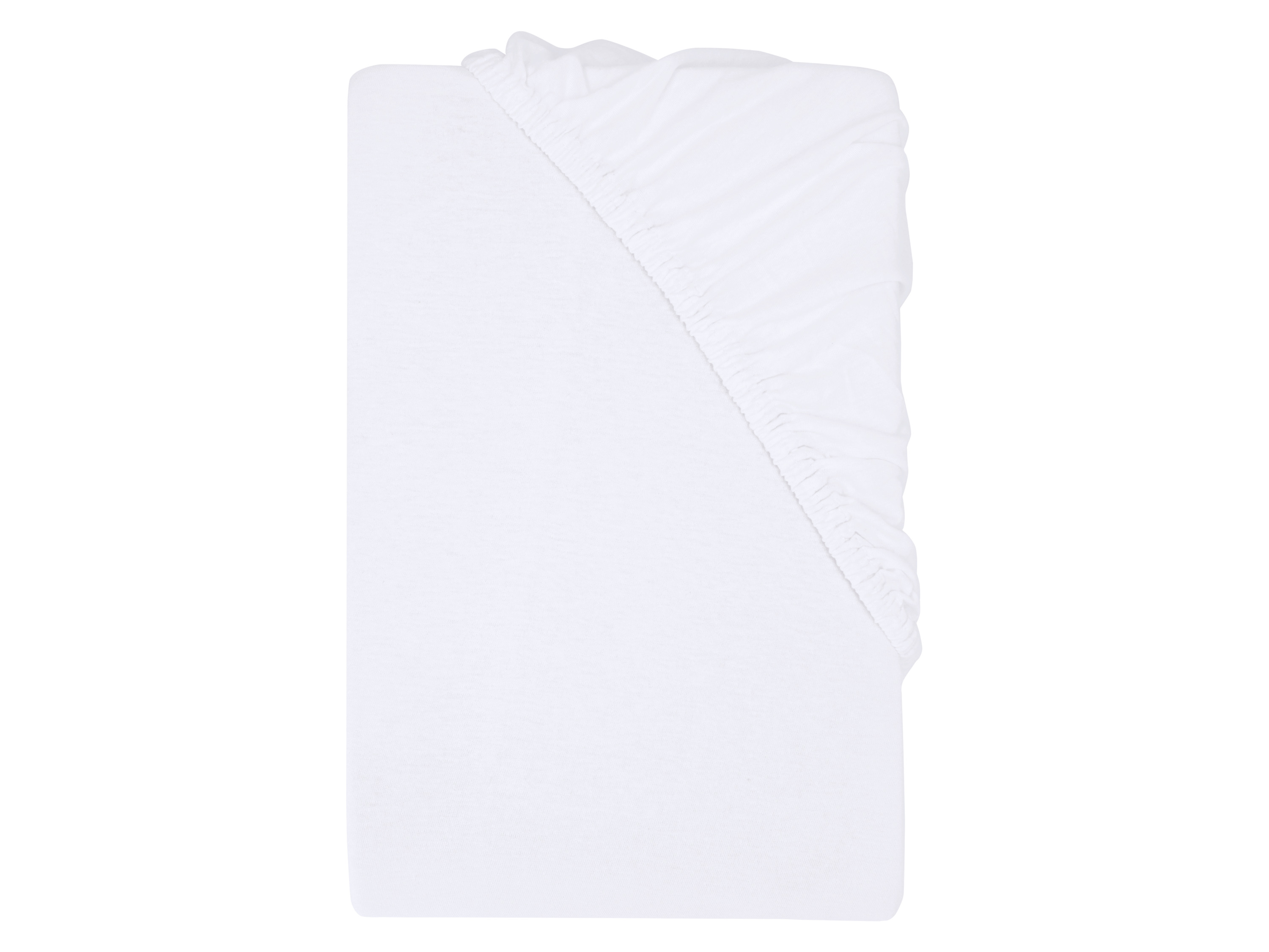 LIVARNO® Prześcieradło z gumką z lnem, 90-100 x 200 cm (Biały)