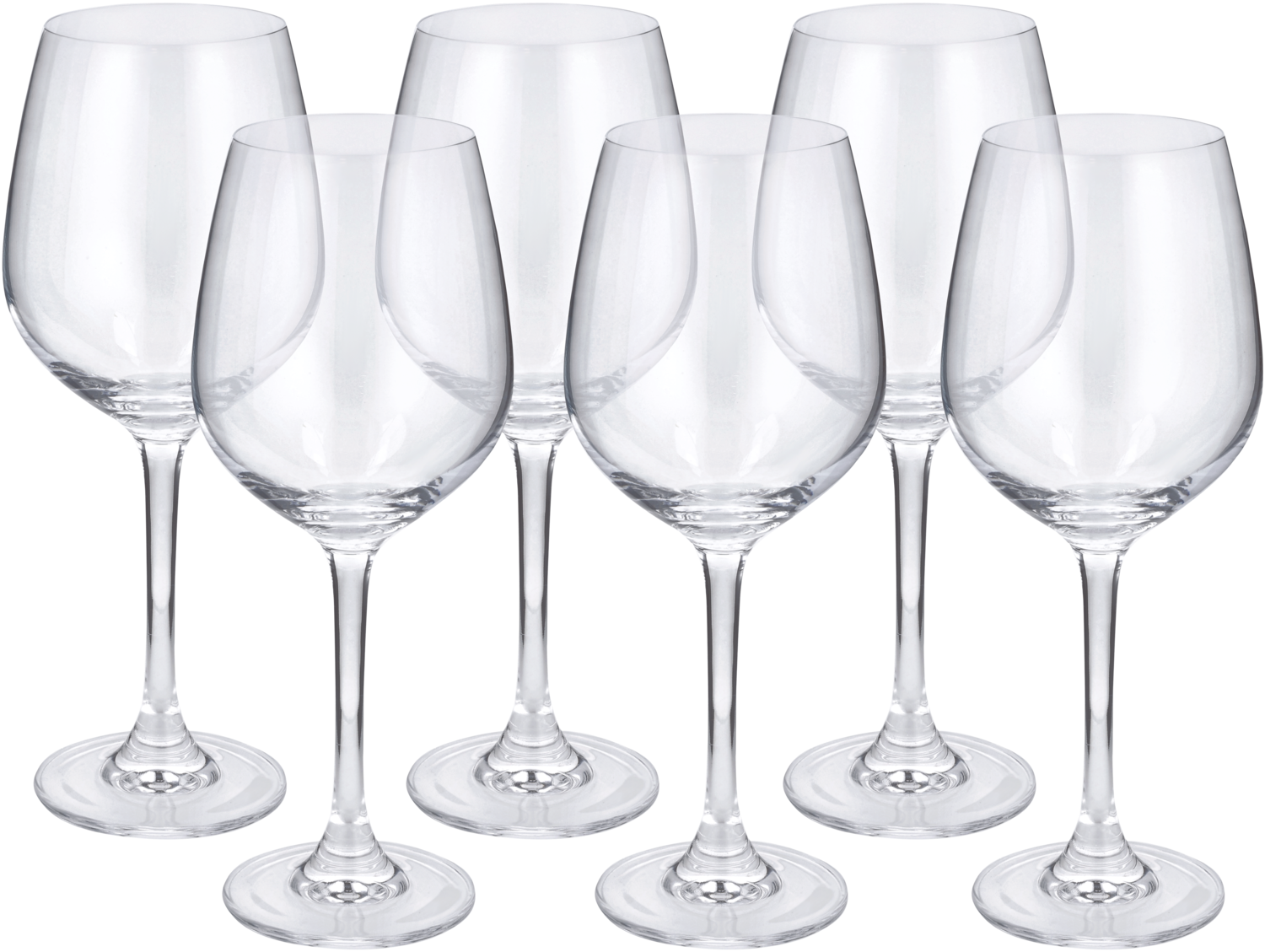 SILVERCREST® Kieliszki do szampana / kieliszki do białego wina / szklanki do wody / kieliszki do czerwonego wina, 6-częściowe.