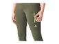 Damskie legginsy khaki z zamkiem błyskawicznym i boczną kieszenią.