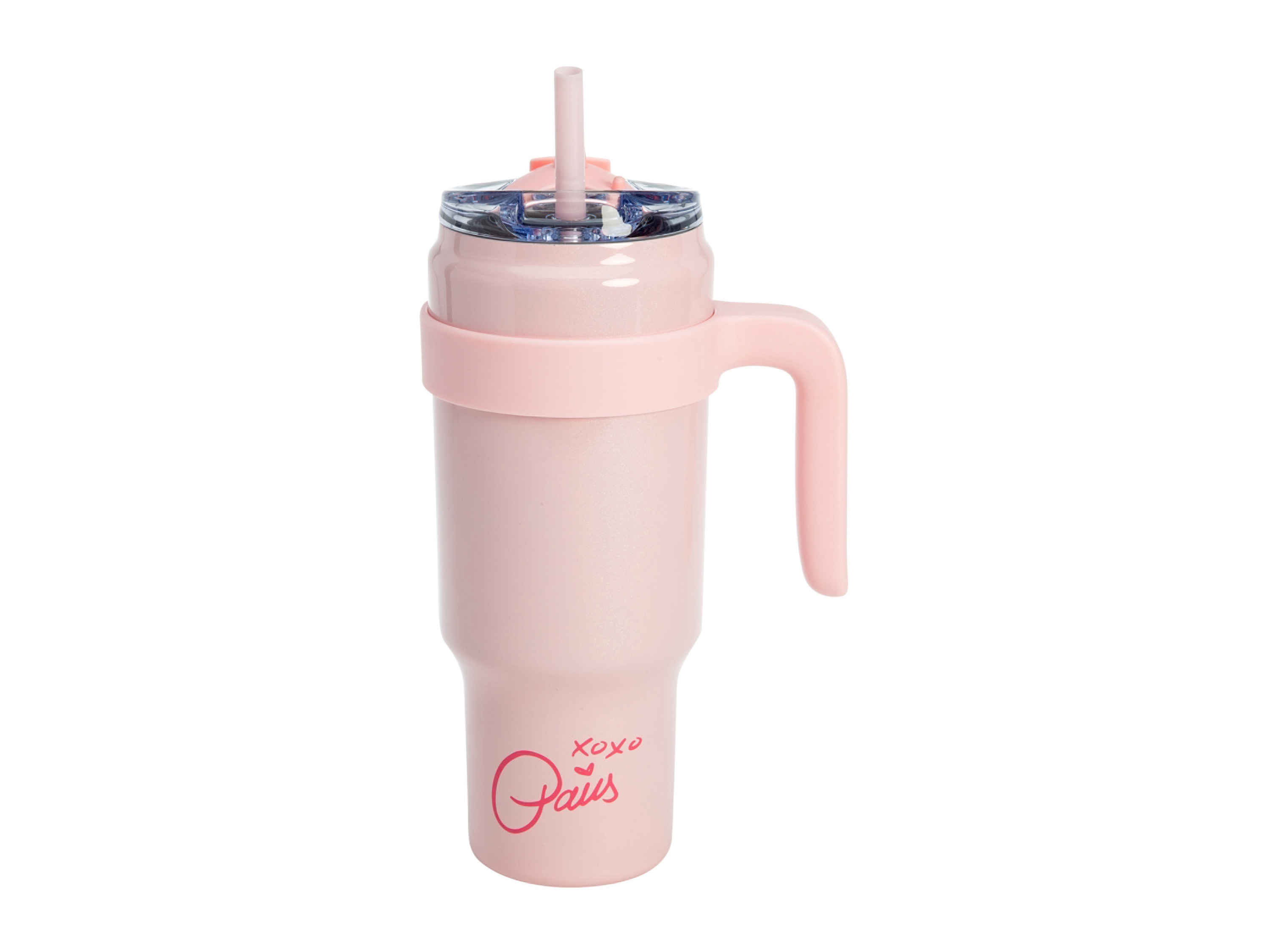 Paris Hilton Kubek termiczny z odpinanym uchwytem i słomką (Różowy)