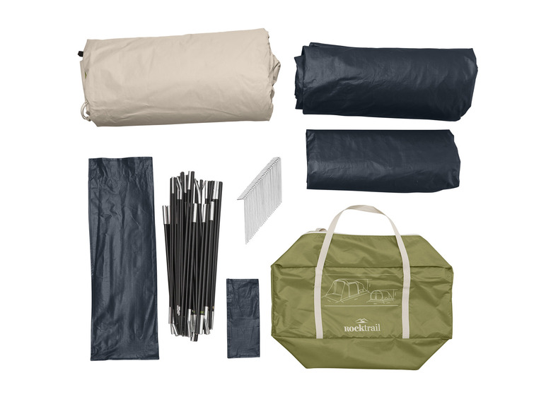 Przyciemniony namiot kempingowy 5-osobowy, z 2 kabinami; Przyciemniony namiot kempingowy 5-osobowy, z 2 kabinami