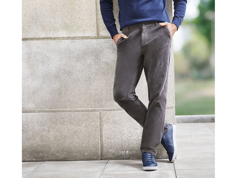 Pełny ekran: LIVERGY® Spodnie sztruksowe męskie z bawełną, straight fit - zdjęcie 3