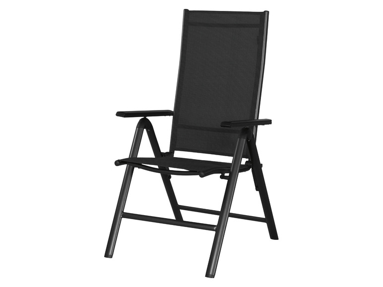 Pełny ekran: LIVARNO home Zestaw 2 składanych krzeseł aluminiowych Houston, czarny/ antracyt - zdjęcie 3