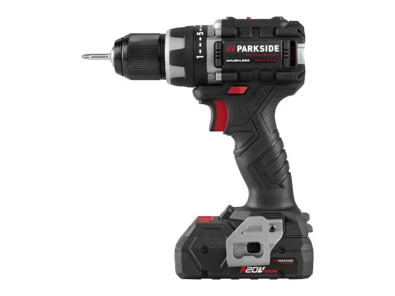 Czarno-szara wiertarko-wkrętarka akumulatorowa z baterią 4.0Ah i 20V, z napisami „BRUSHLESS” i „60Nm BL”.