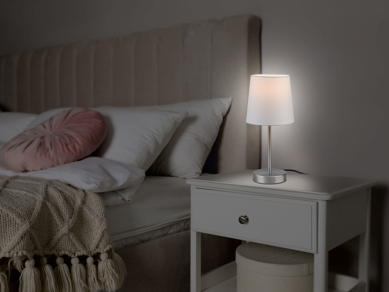 Pełny ekran: LIVARNO home Lampa stołowa LED z tekstylnym kloszem - zdjęcie 4