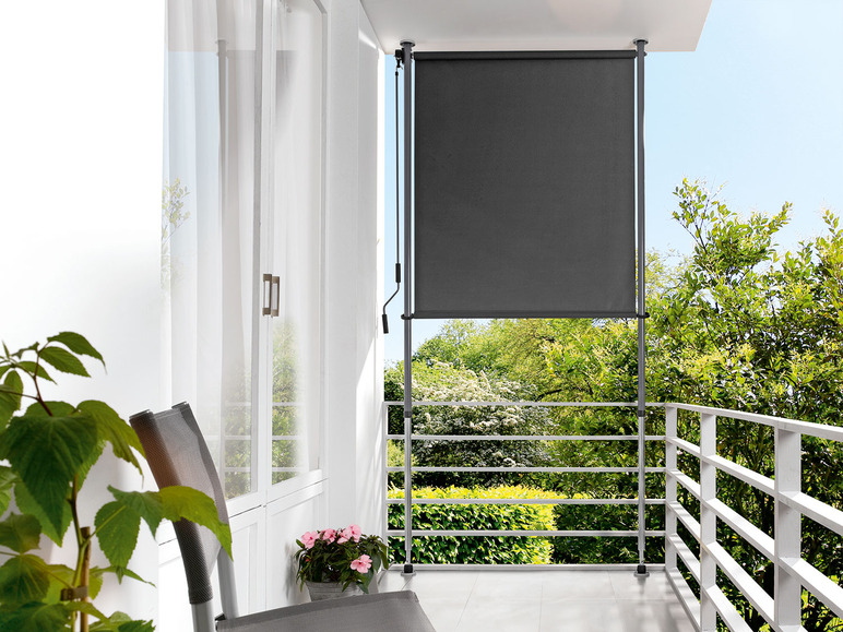 Pełny ekran: LIVARNO home Zaciskowa osłona balkonowa z korbką, 1,2 x 2,00-3,00 m, antracyt - zdjęcie 3