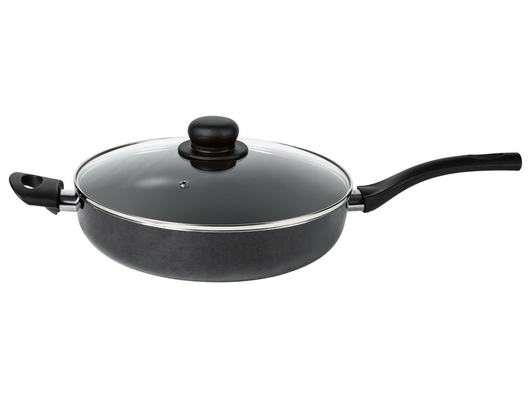 Patelnia aluminiowa ze szklaną pokrywką Ø 28 cm