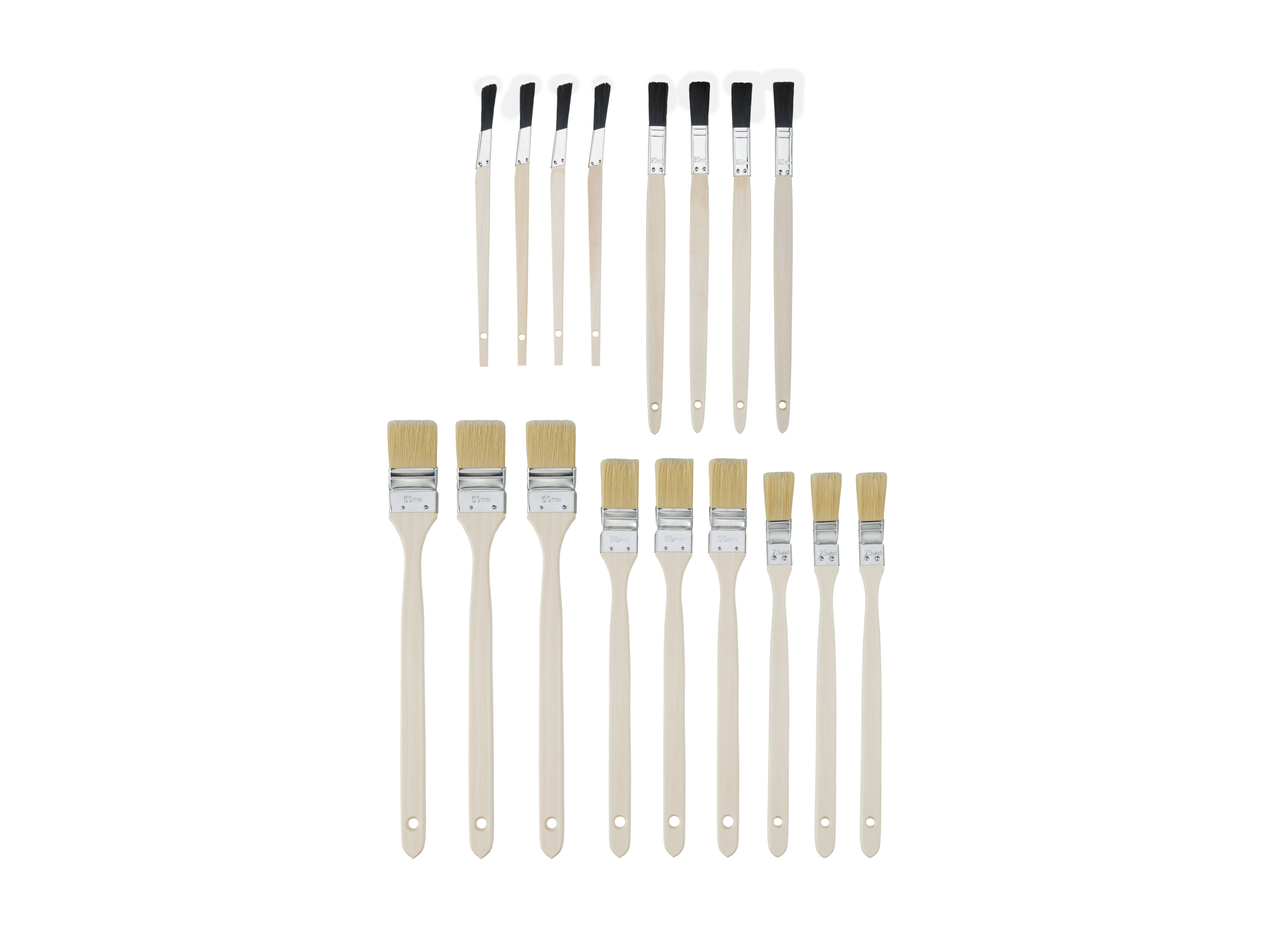 PARKSIDE® Zestaw pędzli, 17 elementów (17-częściowy - długi uchwyt)