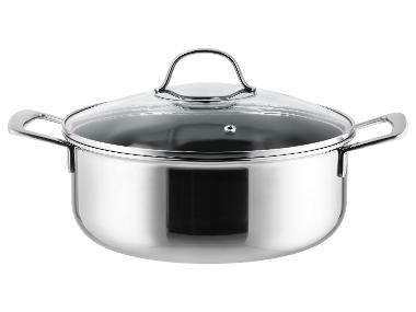 SILVERCREST® Garnek ze stali szlachetnej Premium 3-ply EDS o strukturze plastra miodu, Ø 24 cm