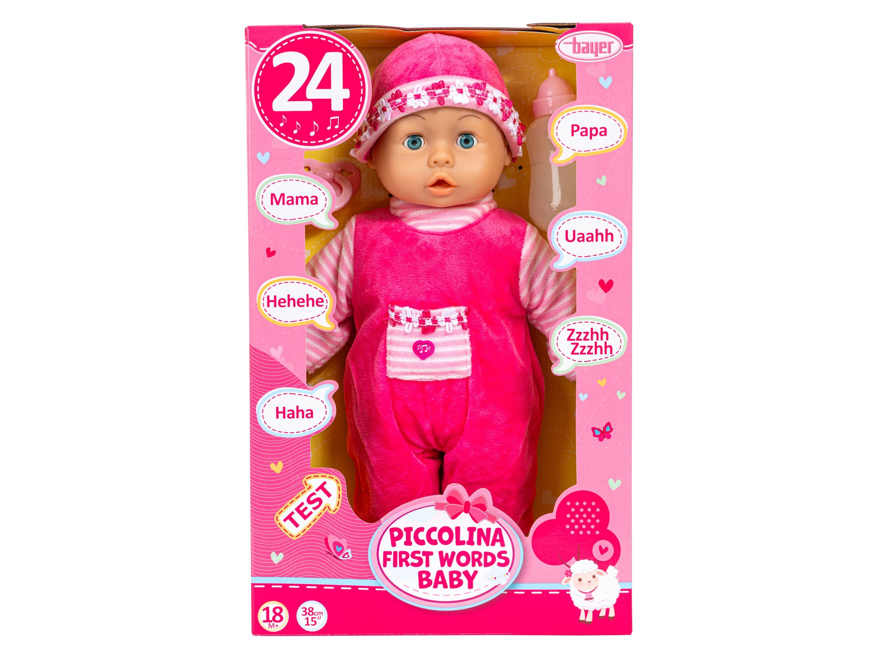 Bayer Design Lalka interaktywna Piccolina First Words Baby (Kwiaty)