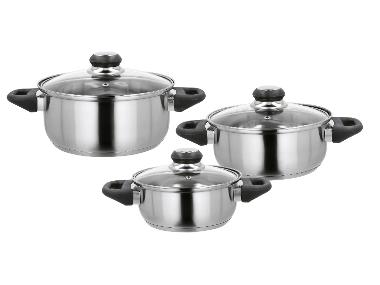 SILVERCREST® Zestaw garnków ze stali nierdzewnej, 6-elementowy