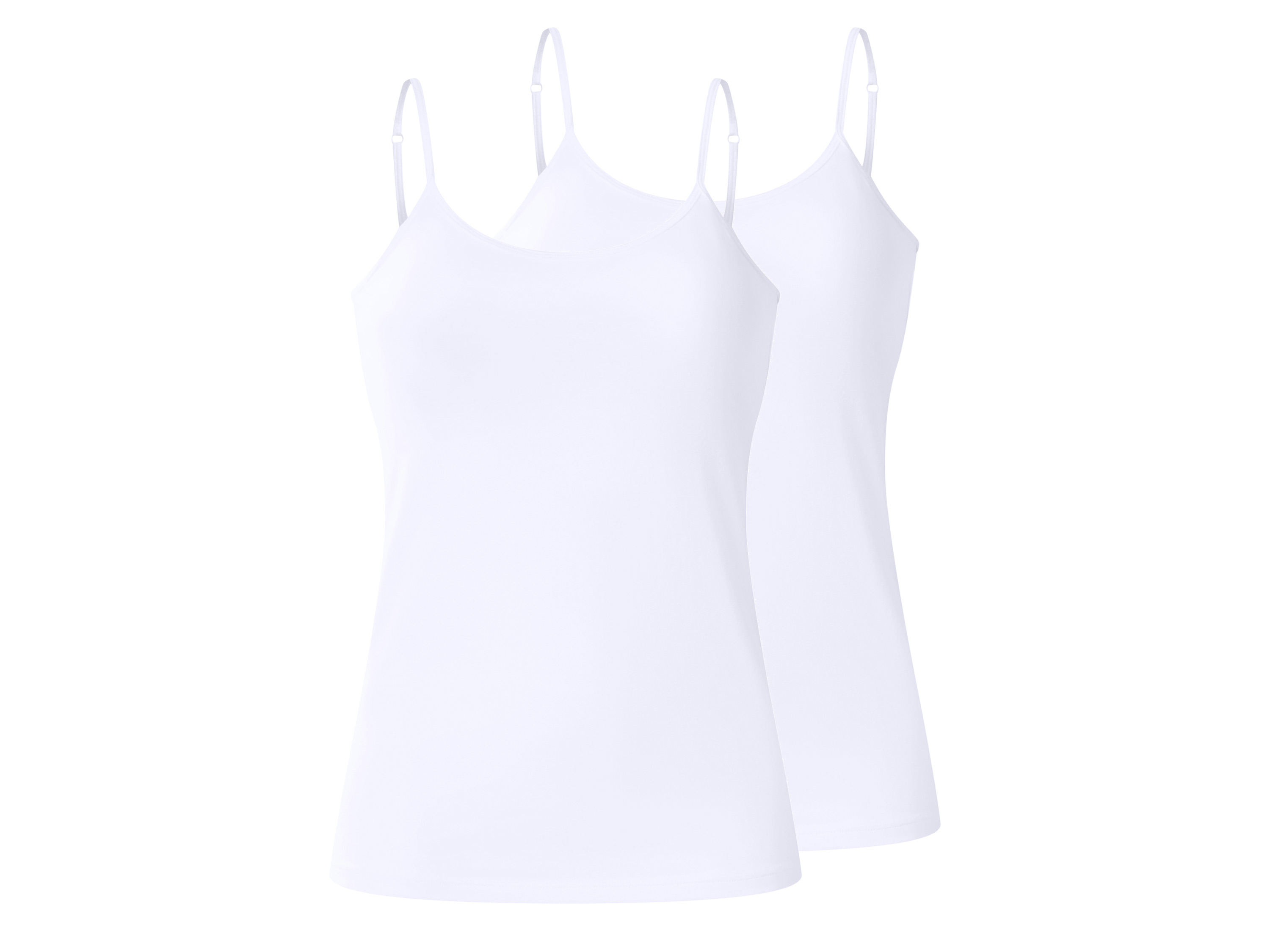 esmara® Topy damskie z bawełną na cienkich ramiączkach, 2 sztuki 