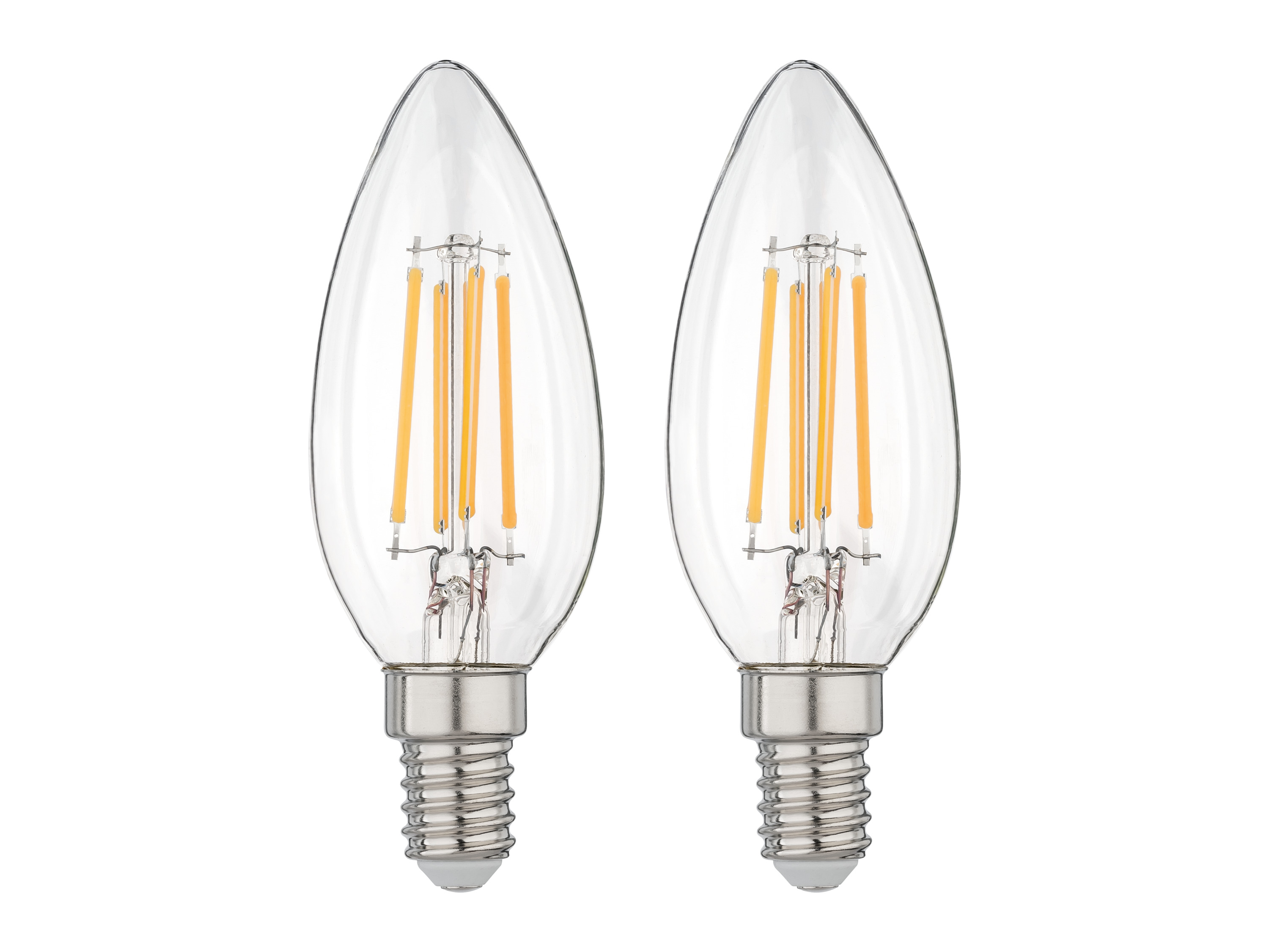 LIVARNO® Żarówka filamentowa LED, 1 lub 2 sztuki (Świeca E14 4,2W, zestaw 2 szt)