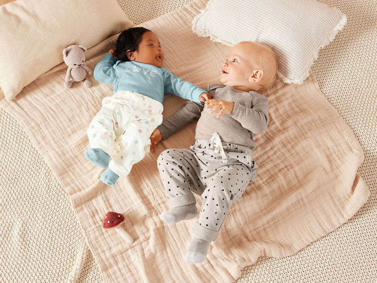 Pełny ekran: lupilu® Spodnie niemowlęce dla dziewczynki z bawełny organicznej, 2 pary - zdjęcie 9