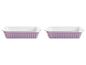 Dwie fioletowe naczynia do pieczenia