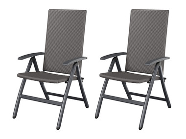 LIVARNO home Zestaw 2 aluminiowych foteli ogrodowych Valencia, szary