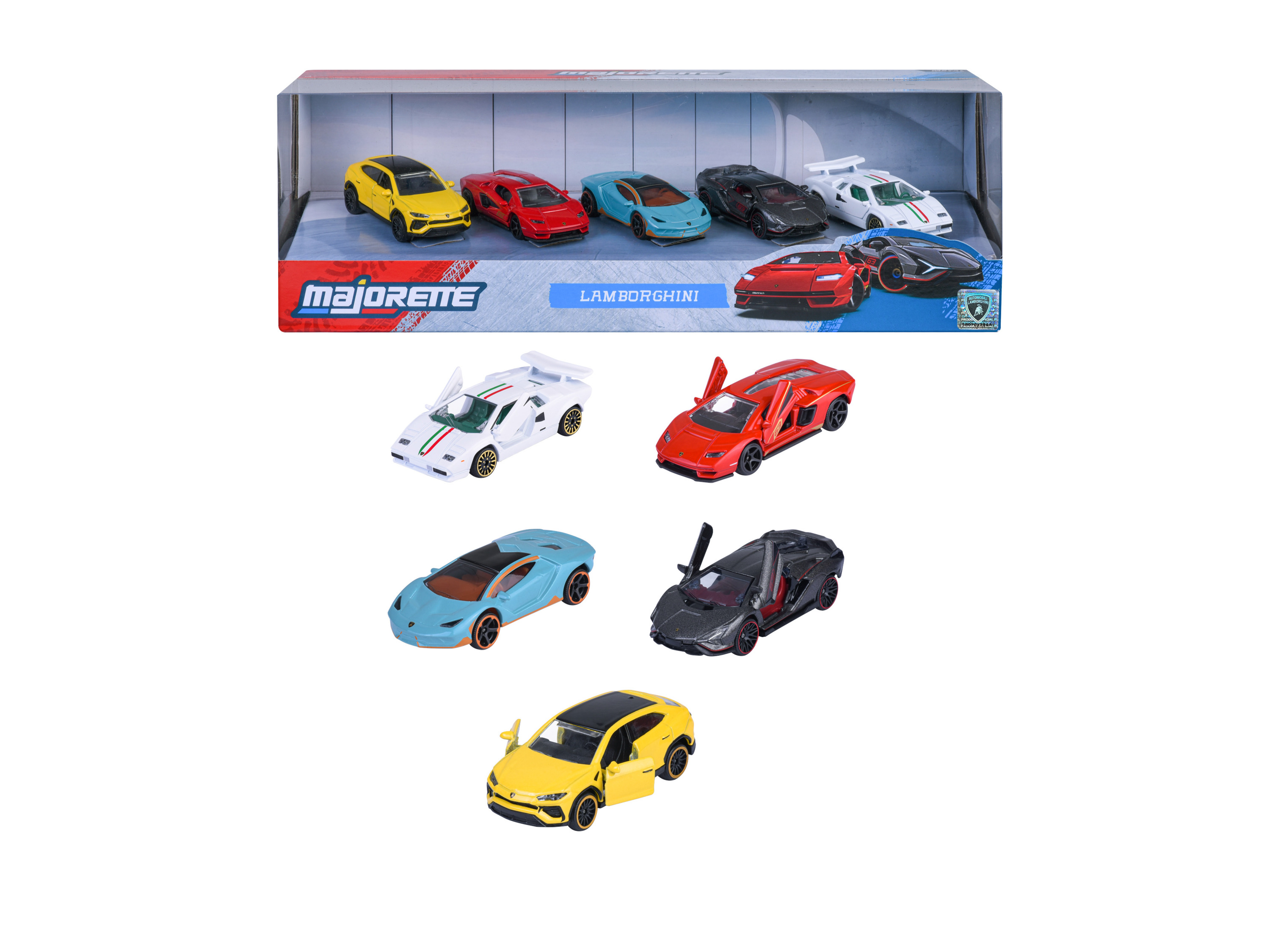 MAJORETTE Zestaw prezentowy 5 samochodzików Zestaw 5 autek prezentowy (Lamborghini)