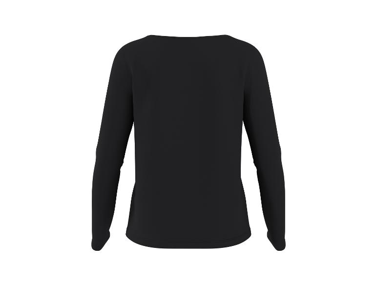 Czarna bluzka z długim rękawem, widok z tyłu