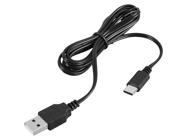 Czarny kabel USB ze złączami USB-A i USB-C.