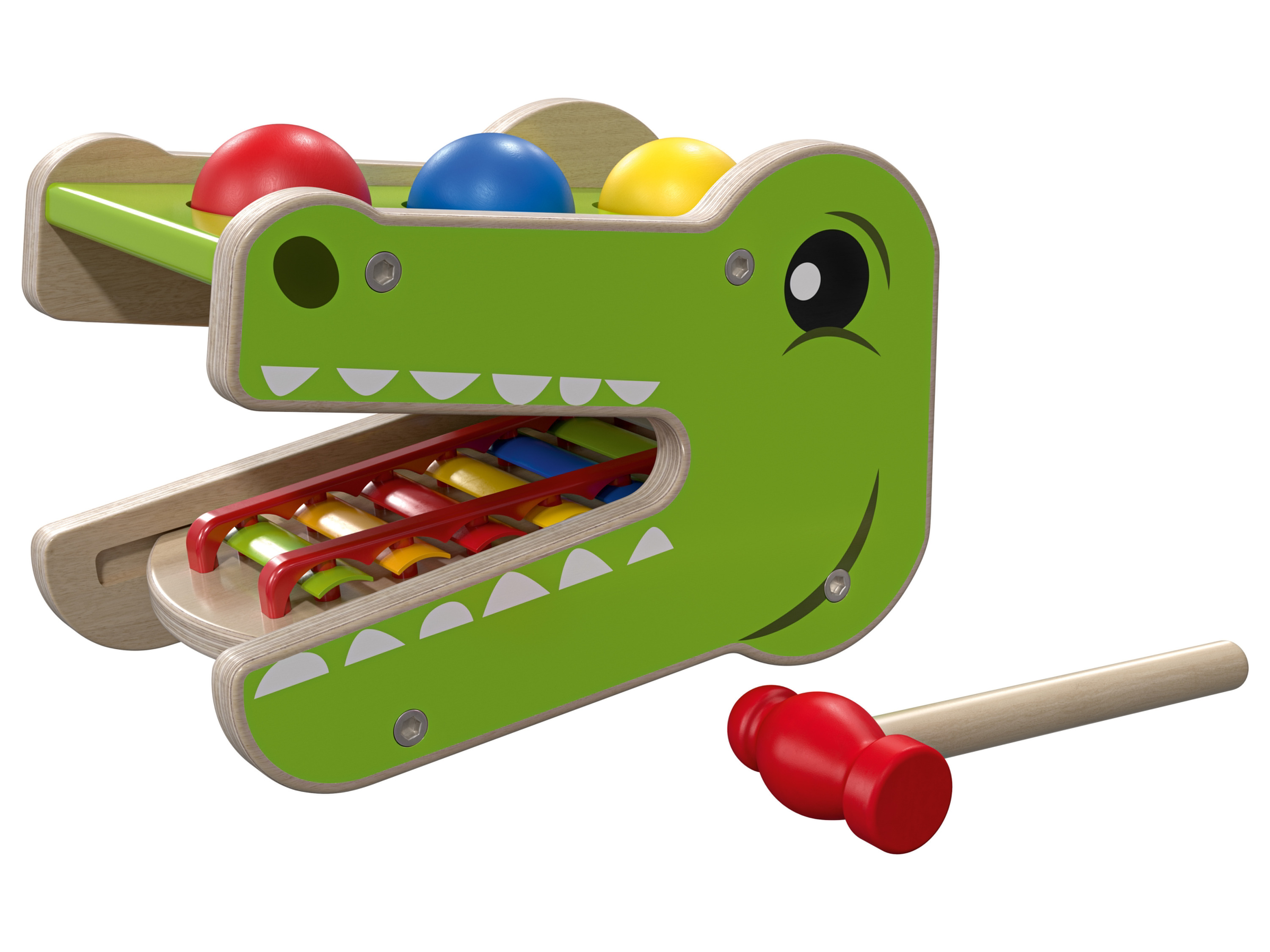 PLAYTIVE Drewniana zabawka edukacyjna motoryczna (Wbijak z ksylofonem)