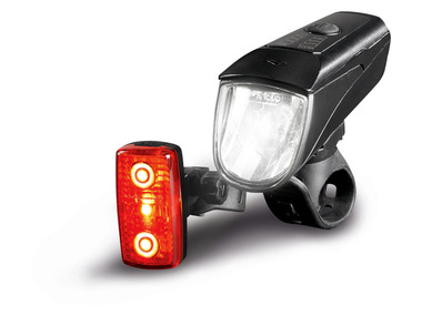 CRIVIT® Zestaw 2 lampek rowerowych LED przód tył USB