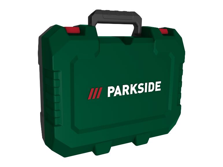 Zielona skrzynka narzędziowa Parkside.
