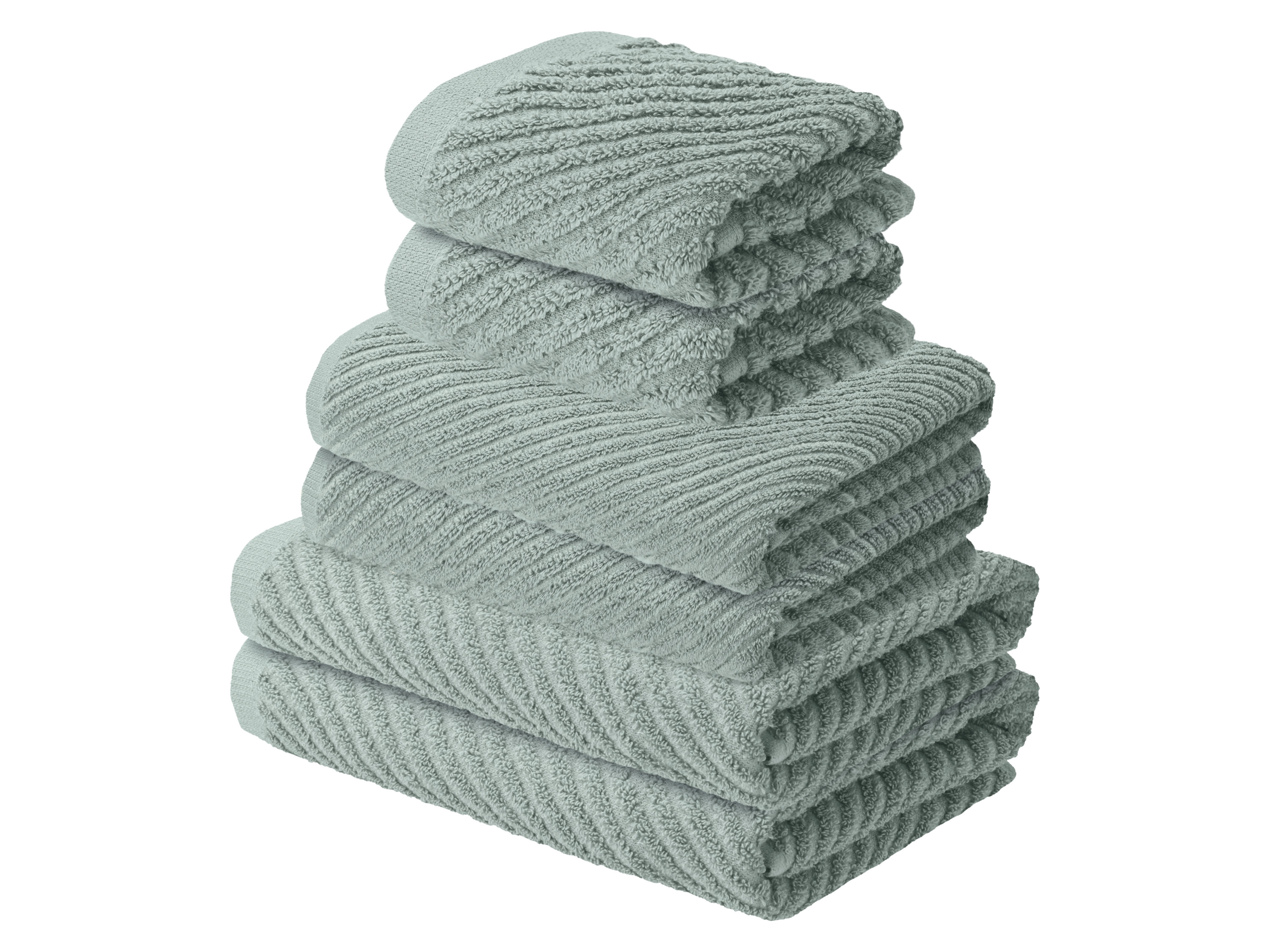 LIVARNO® Zestaw ręczników frotte, 6-częściowy (zielone)