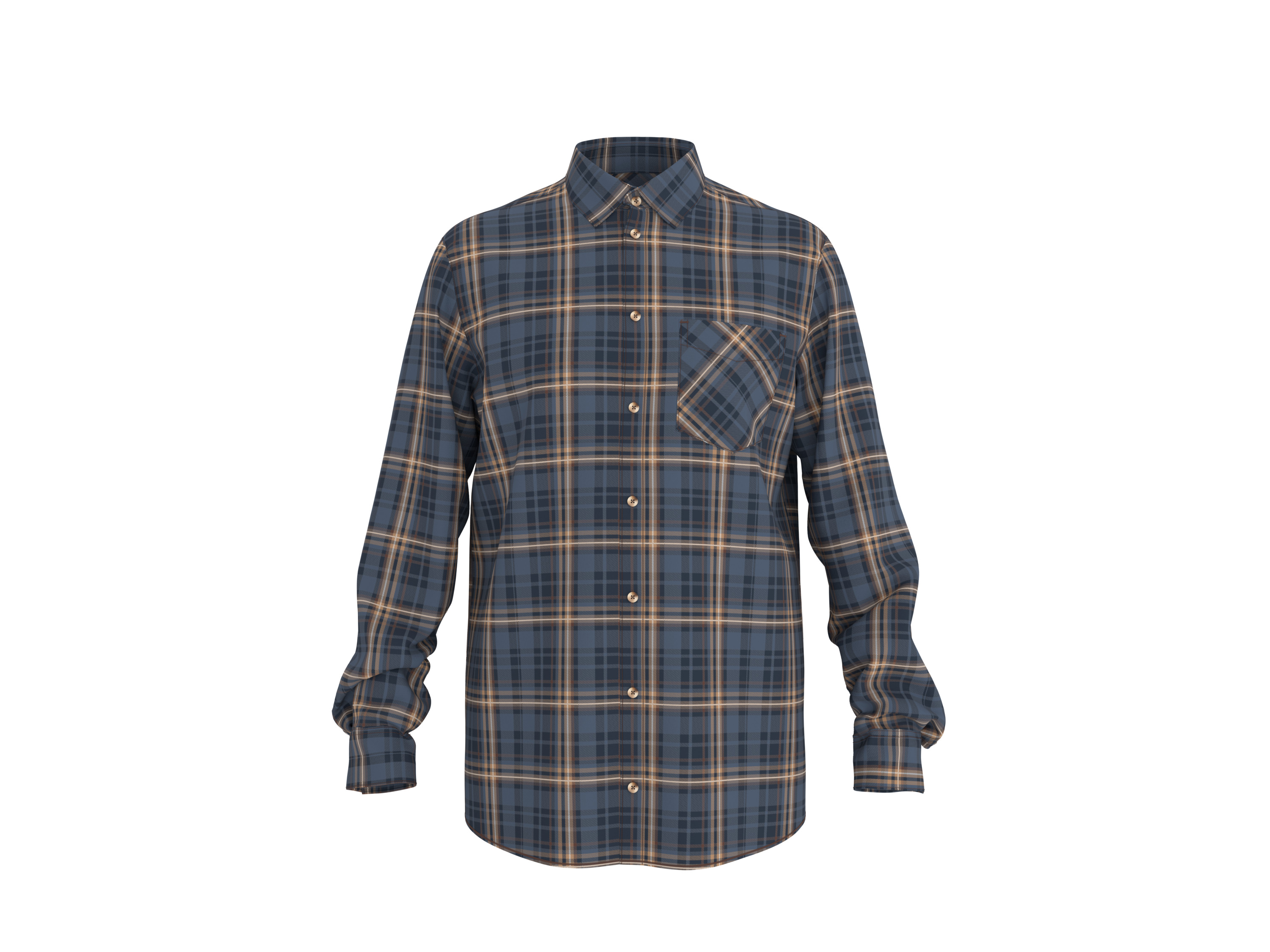 ESMARA MEN Koszula flanelowa męska z bawełny (Kratka/granat/beż, M (39/40))