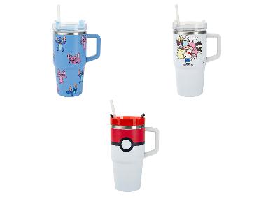 Kubek podróżny ze stali szlachetnej Stitch / Hello Kitty / Pokémon, 590 ml