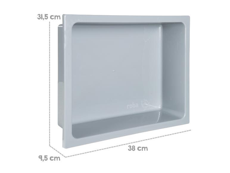 Roba, szara plastikowa półka łazienkowa, 38x31,5x9,5 cm.