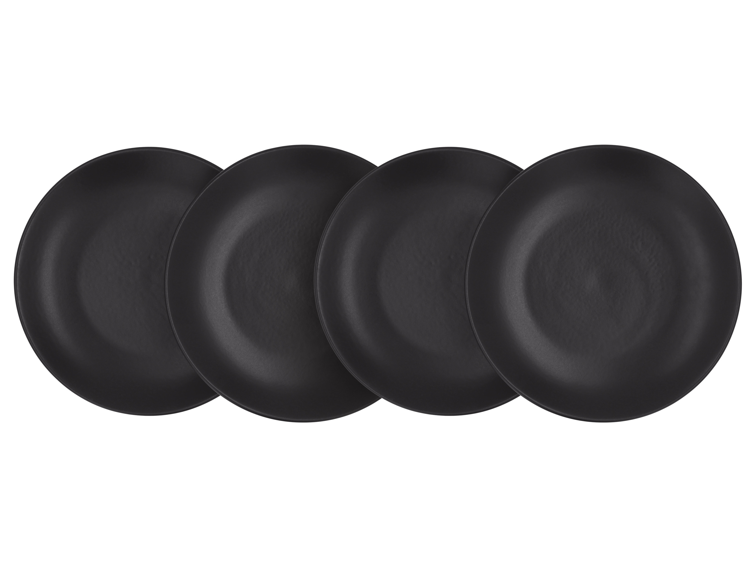 SILVERCREST® Zestaw talerzy obiadowych lub głębokich, 4-elementowy (Talerz głęboki, Czarny)