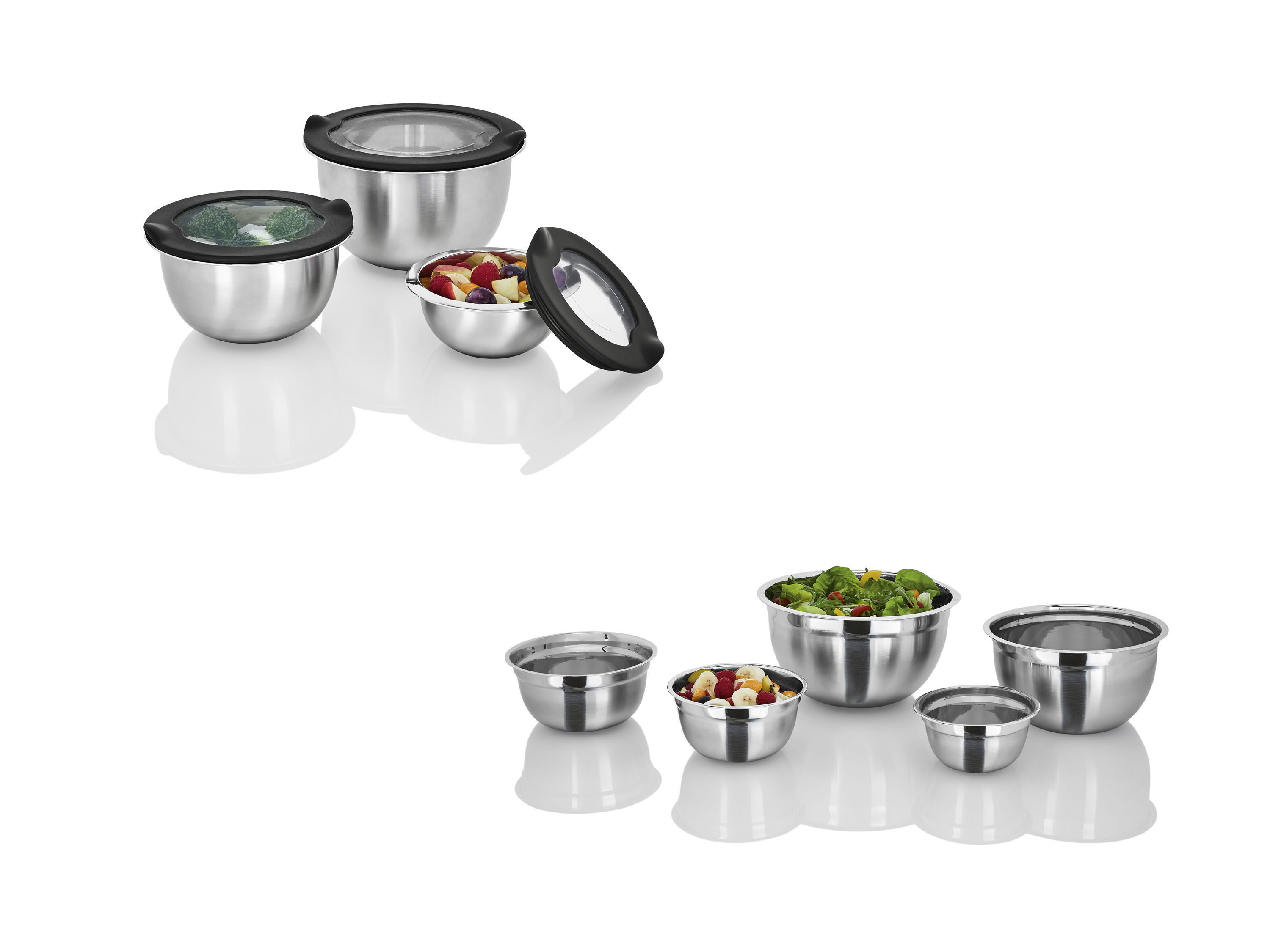 ERNESTO® Zestaw misek ze stali nierdzewnej