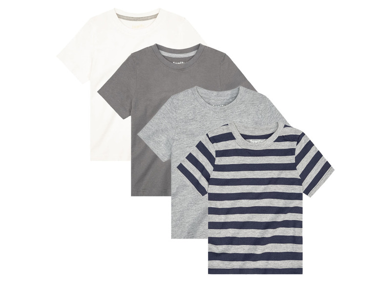 Pełny ekran: lupilu® T-shirty chłopięce z bawełną, 4 sztuki - zdjęcie 2